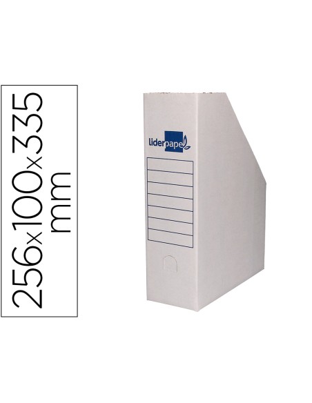 Revistero liderpapel ecouse carton 100 reciclado color blanco 256x100x335 mm