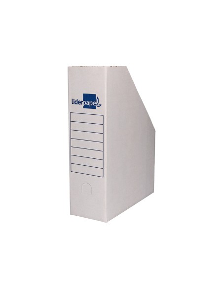 Revistero liderpapel ecouse carton 100 reciclado color blanco 256x100x335 mm