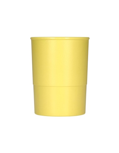 Cubilete portalapices q connect amarillo pastel opaco plastico diametro 75 mm alto 100 mm