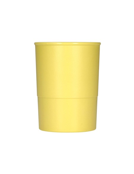 Cubilete portalapices q connect amarillo pastel opaco plastico diametro 75 mm alto 100 mm