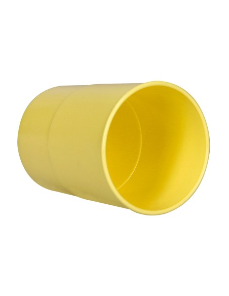 Cubilete portalapices q connect amarillo pastel opaco plastico diametro 75 mm alto 100 mm