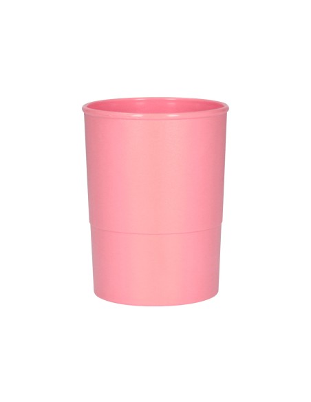 Cubilete portalapices q connect rosa pastel opaco plastico diametro 75 mm alto 100 mm