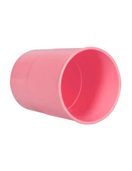 Cubilete portalapices q connect rosa pastel opaco plastico diametro 75 mm alto 100 mm