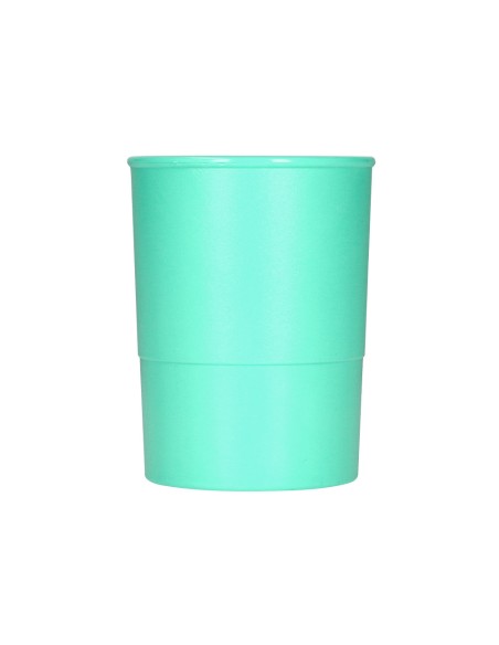 Cubilete portalapices q connect verde menta pastel opaco plastico diametro 75 mm alto 100 mm