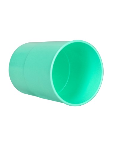Cubilete portalapices q connect verde menta pastel opaco plastico diametro 75 mm alto 100 mm