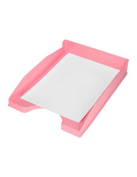 Bandeja sobremesa plastico q connect rosa pastel opaco 240x70x340mm