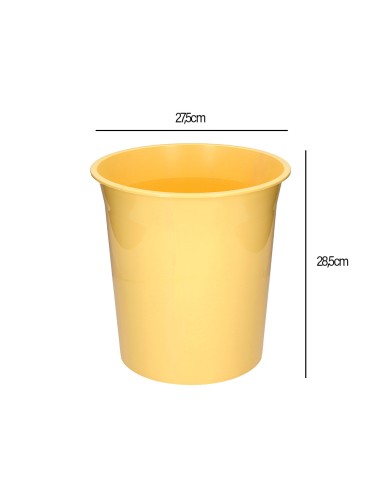 Papelera plastico q connect amarillo pastel opaco 13 litros 275x285 mm