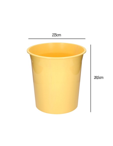 Papelera plastico q connect amarillo pastel opaco 13 litros 275x285 mm