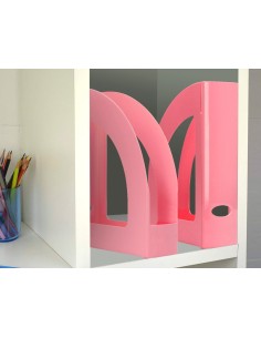 Revistero plastico q connect color rosa pastel 320x250x80 mm