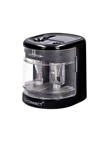 Sacapuntas q connect kf14568 electrico de sobremesa cable usb 4 pilas aa afila cuchilla diametros de 6 a 12mm dos usos