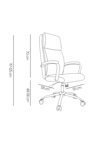 Silla direccion q connect leo respaldo alto regulable en altura 1170 80 mm alto ancho 650 mm profundidad 700