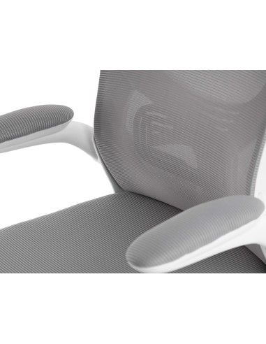 Silla q connect ergonomica pal ermo malla base nylon alt max 1300 anc 610 prof 600 ruedas premium color blanco gris