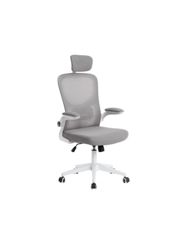 Silla q connect ergonomica pal ermo malla base nylon alt max 1300 anc 610 prof 600 ruedas premium color blanco gris