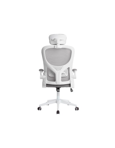 Silla q connect ergonomica pal ermo malla base nylon alt max 1300 anc 610 prof 600 ruedas premium color blanco gris