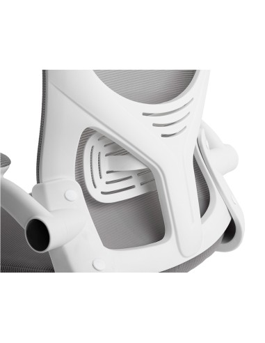 Silla q connect ergonomica pal ermo malla base nylon alt max 1300 anc 610 prof 600 ruedas premium color blanco gris