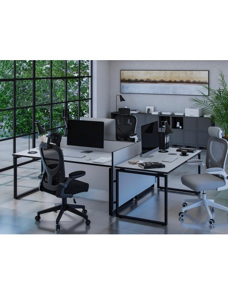 Silla q connect ergonomica pal ermo malla base nylon alt max 1300 anc 610 prof 600 ruedas premium color blanco gris Silla q connect ergonomica pal ermo malla base nylon alt max 1300 anc 610 prof 600 ruedas premium color blanco gris