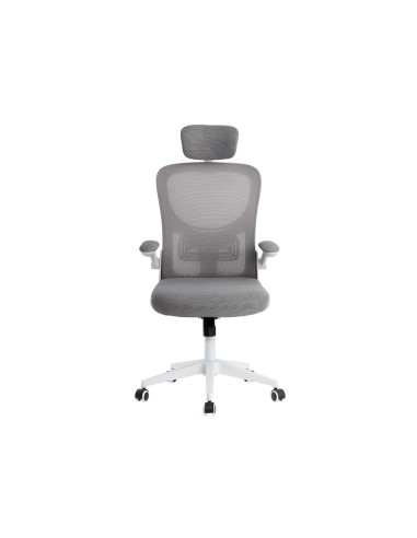 Silla q connect ergonomica pal ermo malla base nylon alt max 1300 anc 610 prof 600 ruedas premium color blanco gris