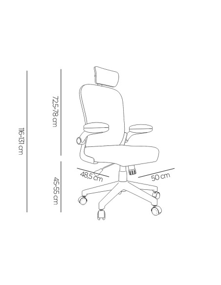 Silla q connect ergonomica pal ermo malla base nylon alt max 1300 anc 610 prof 600 ruedas premium color blanco gris Silla q connect ergonomica pal ermo malla base nylon alt max 1300 anc 610 prof 600 ruedas premium color blanco gris