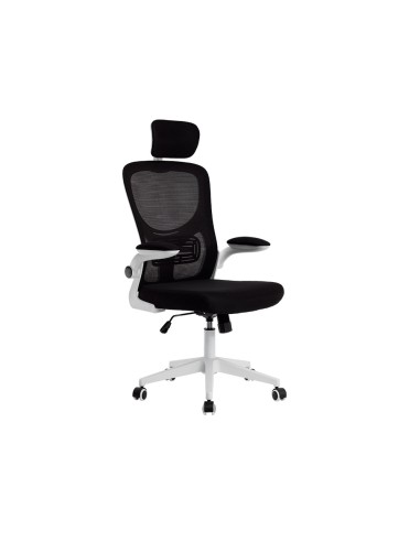 Silla q connect ergonomica pal ermo malla base nylon alt max 1300 anc 610 prof 600 ruedas premium color blanco negro