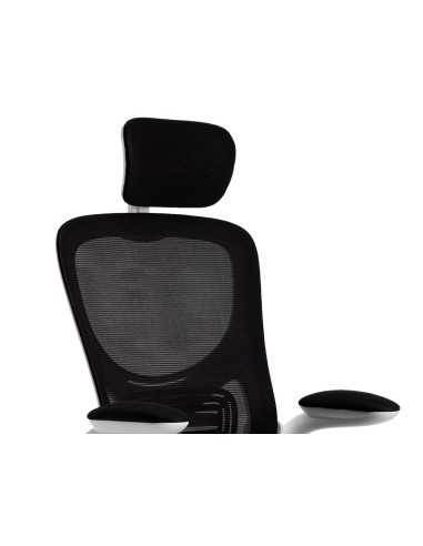 Silla q connect ergonomica pal ermo malla base nylon alt max 1300 anc 610 prof 600 ruedas premium color blanco negro