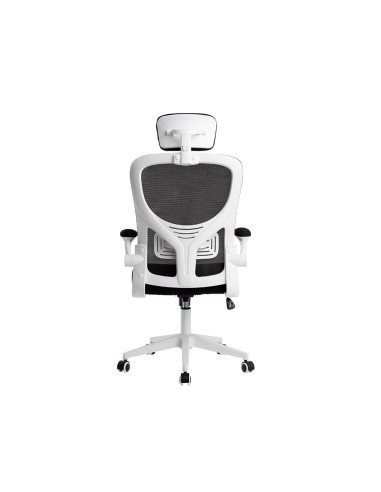Silla q connect ergonomica pal ermo malla base nylon alt max 1300 anc 610 prof 600 ruedas premium color blanco negro