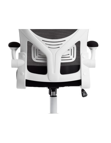 Silla q connect ergonomica pal ermo malla base nylon alt max 1300 anc 610 prof 600 ruedas premium color blanco negro