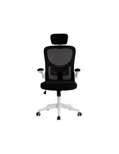 Silla q connect ergonomica pal ermo malla base nylon alt max 1300 anc 610 prof 600 ruedas premium color blanco negro