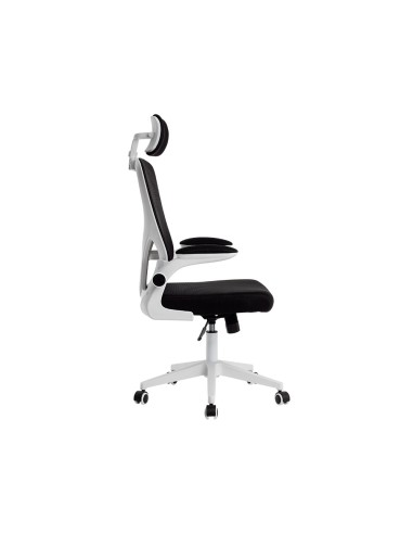 Silla q connect ergonomica pal ermo malla base nylon alt max 1300 anc 610 prof 600 ruedas premium color blanco negro