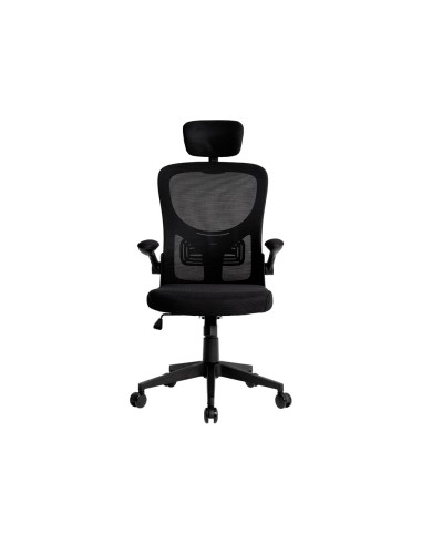 Silla q connect ergonomica pal ermo malla base nylon alt max 1300 anc 610 prof 600 ruedas premium color negro