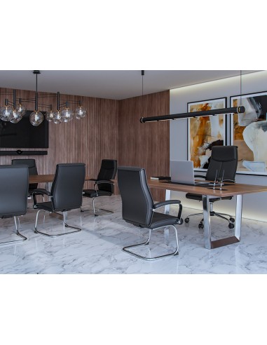 Silla q connect escritorio mod ena simil piel base metalica alt max 1050 anc 630 prof 650 color negro