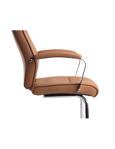 Silla q connect escritorio mod ena simil piel base metalica alt max 1050 anc 630 prof 650 color crema