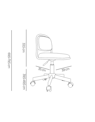 Silla q connect infantil bari escritorio color azul alt max 795 anc 390 prof 350 mm