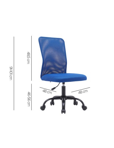Silla q connect oficina parma malla sin reposabrazos alt max 990 anc 480 prof 590 color azul
