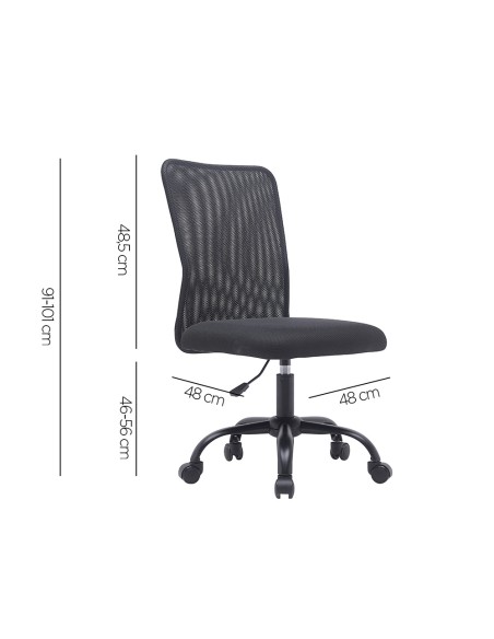 Silla q connect oficina parma malla sin reposabrazos alt max 990 anc 480 prof 590 color negro Silla q connect oficina parma malla sin reposabrazos alt max 990 anc 480 prof 590 color negro