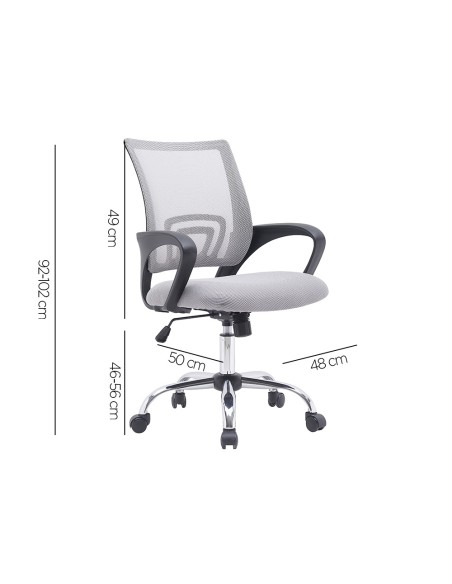 Silla q connect oficina siena malla base metalica alt max 1000 anc 560 prof 570 ruedas premium color blanco gris Silla q connect oficina siena malla base metalica alt max 1000 anc 560 prof 570 ruedas premium color blanco gris