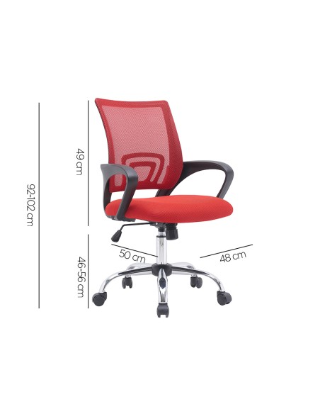 Silla q connect oficina siena malla base metalica alt max 1000 anc 560 prof 570 ruedas premium color negro rojo Silla q connect oficina siena malla base metalica alt max 1000 anc 560 prof 570 ruedas premium color negro rojo