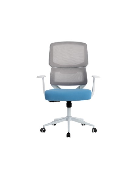 Silla q connect oficina lucca malla base metalica alt max 1090 anc 700 prof 650 ruedas premium color blanco gris azul Silla q connect oficina lucca malla base metalica alt max 1090 anc 700 prof 650 ruedas premium color blanco gris azul