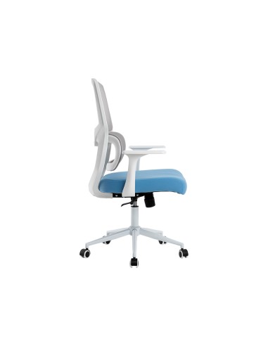 Silla q connect oficina lucca malla base metalica alt max 1090 anc 700 prof 650 ruedas premium color blanco gris azul