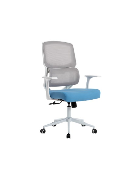 Silla q connect oficina lucca malla base metalica alt max 1090 anc 700 prof 650 ruedas premium color blanco gris azul Silla q connect oficina lucca malla base metalica alt max 1090 anc 700 prof 650 ruedas premium color blanco gris azul