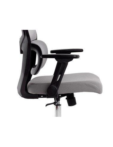 Silla q connect oficina lucca malla base metalica alt max 1090 anc 700 prof 650 ruedas premium color negro gris