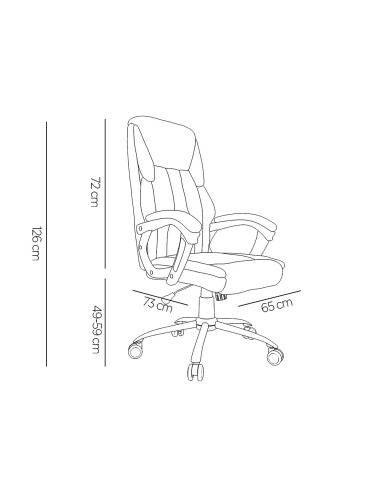 Silla q connect direccion bolz ano simil piel base metalica alt max 1260 anc 650 prof 730 mm ruedas premium color negro