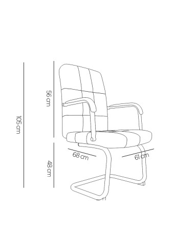 Silla q connect escritorio pia ve simil piel base metalica alt max 1050 anc 610 prof 680 color negro