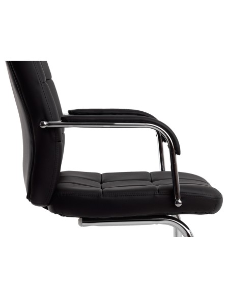 Silla q connect escritorio pia ve simil piel base metalica alt max 1050 anc 610 prof 680 color negro Silla q connect escritorio pia ve simil piel base metalica alt max 1050 anc 610 prof 680 color negro