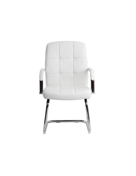 Silla q connect escritorio pia ve simil piel base metalica alt max 1050 anc 610 prof 680 color blanco Silla q connect escritorio pia ve simil piel base metalica alt max 1050 anc 610 prof 680 color blanco