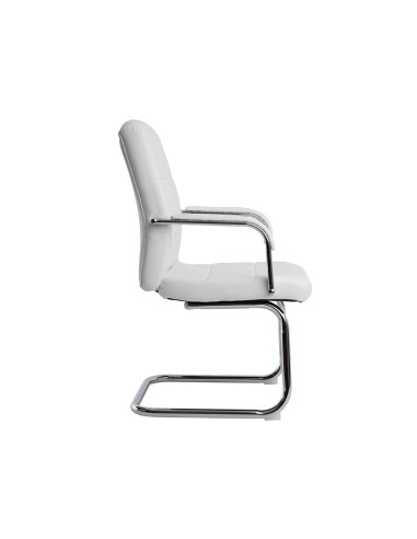 Silla q connect escritorio pia ve simil piel base metalica alt max 1050 anc 610 prof 680 color blanco