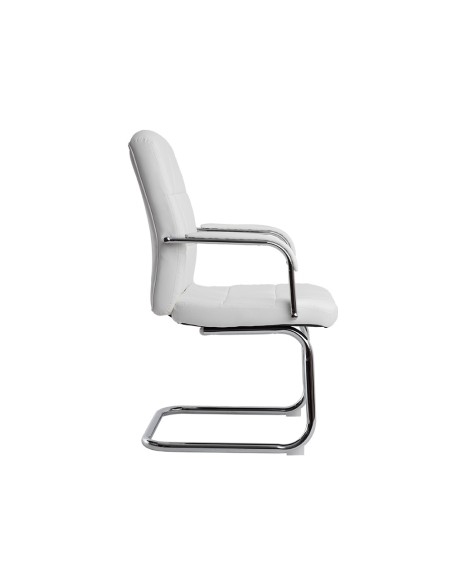 Silla q connect escritorio pia ve simil piel base metalica alt max 1050 anc 610 prof 680 color blanco Silla q connect escritorio pia ve simil piel base metalica alt max 1050 anc 610 prof 680 color blanco