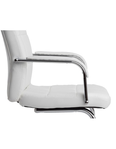 Silla q connect escritorio pia ve simil piel base metalica alt max 1050 anc 610 prof 680 color blanco