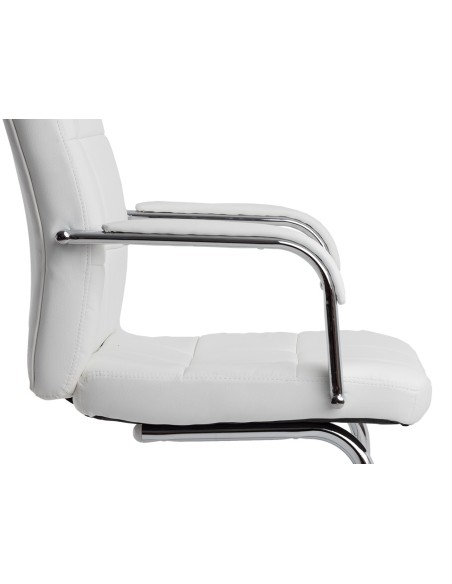 Silla q connect escritorio pia ve simil piel base metalica alt max 1050 anc 610 prof 680 color blanco Silla q connect escritorio pia ve simil piel base metalica alt max 1050 anc 610 prof 680 color blanco