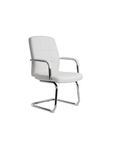 Silla q connect escritorio pia ve simil piel base metalica alt max 1050 anc 610 prof 680 color blanco
