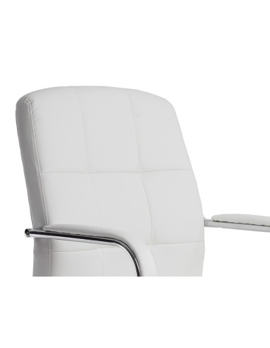 Silla q connect escritorio pia ve simil piel base metalica alt max 1050 anc 610 prof 680 color blanco